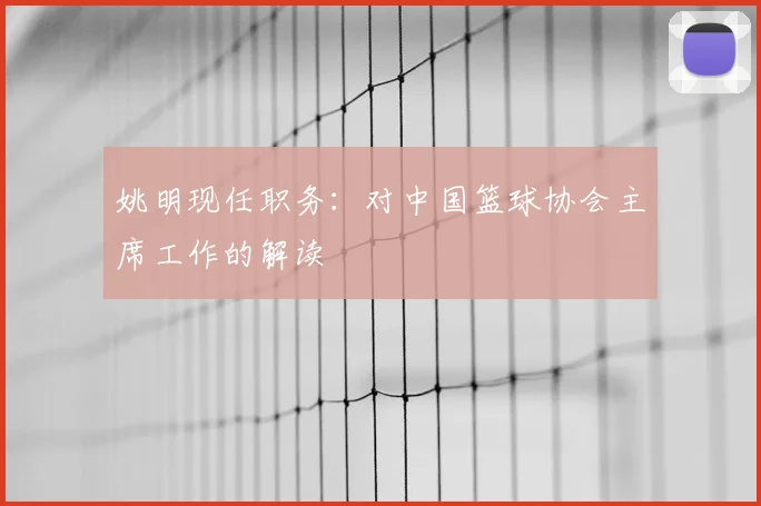 姚明现任职务:对中国篮球协会主席工作的解读